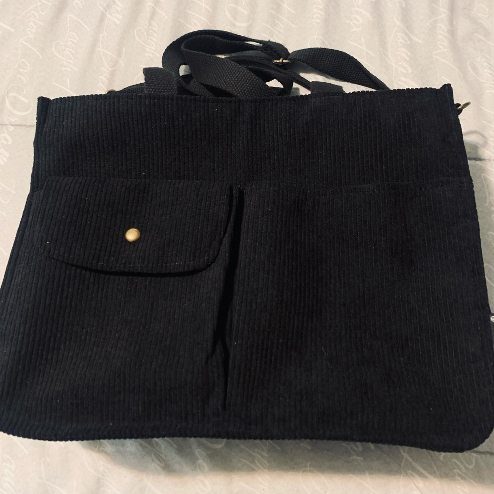 New Tote Bag Corduroy Black